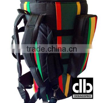 African Djembe Drums Gig bags Nylon Pro Black Red-Yellow-Green Stripe