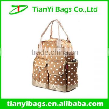 Fashionable backpack baby diaper bag with shoulder strap