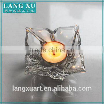 LX-Z168 Crystal glass flower design 4 four petal sweet alyssum two use candle holder