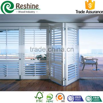 basswood interior accordion shutters with sliding systerm