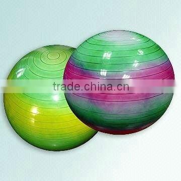 rainbow design gym ball in fitness exercise