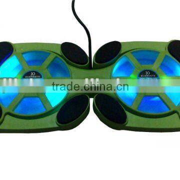 Hot Promotional Christmas gift 2 fans LED light laptop cooler pad