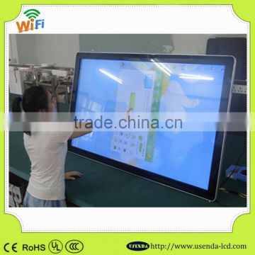 55inch wall mounted advertising player indoor touch panel information kiosk terminal with all in one pc