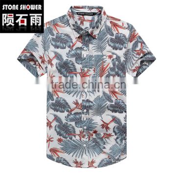 2016 wholesale custom latest designs men cotton hawaii shirt