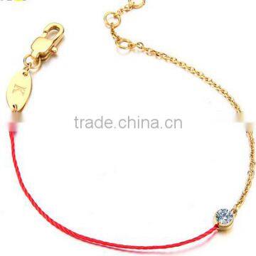 South Korea's bracelet 18k gold plated single drill red rope bracelet star couple bracelet