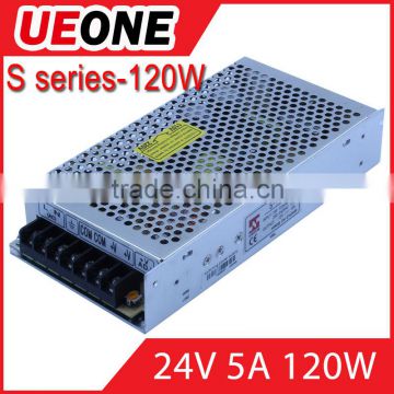 CE ROHS approved 120W 5 amp power supply S-120-24