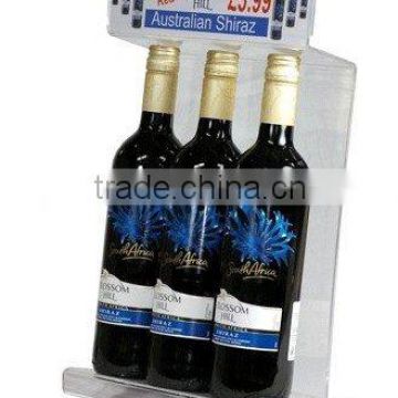 countertop acrylic wine holder with label holder