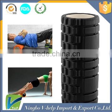 Black Textured Exercise Yoga Foam Roller For Gym Pilates Physio