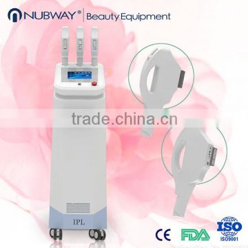 The most professional three mutifunctional handles ipl laser hair removal machine price