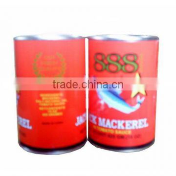 canned mackerel in tomato sauce with round tall tin