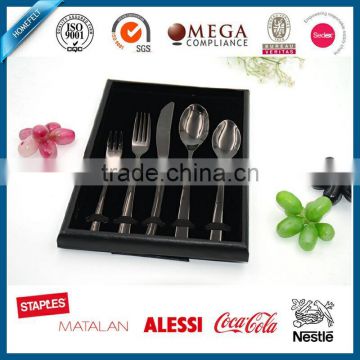 Dishwasher safe stainless steel mirror finish black cutlery set