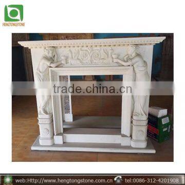 HT-J-BL007 fireplace in marble ,white marble fireplace