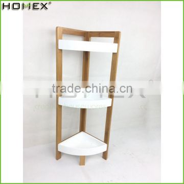 Bamboo Bathroom Shelf Shower Corner Storage Rack Homex-BSCI Factory