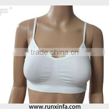 Women V-neck nylon spandex yoga sport bra tops with spaghetti strap
