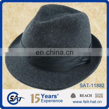 Stain trim Trilby Hat made of 100 wool felt