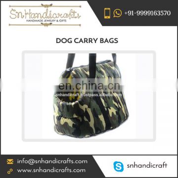 New Latest Cotton Dog Carry Bag with Faux Leather Bottom