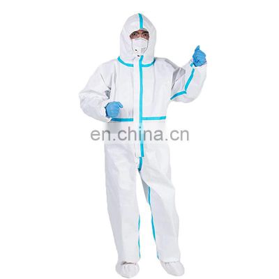 Hospital Medical Use EN14126 14605 13034 13982 Type 3 4 5 6 Ce Waterpoof  Non Woven  Disposable Protective Coverall