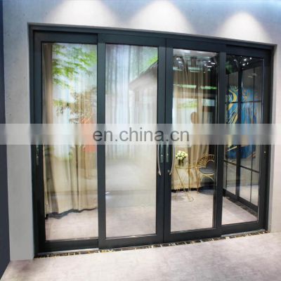 Patio french design picture glass frame material sliding aluminum window and door