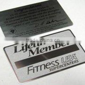 silver metal vip card