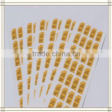 Customed print strong glue waterproof sticker labels in small size