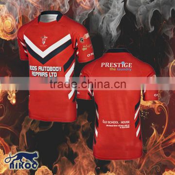 hot sale dye sublimation cool-dry elasticrugby jersey for team club