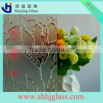 Haojing 3-10mm Clear Patterned Glass/ Figured Glass/ Embossed glass with ISO Certificate