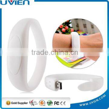 White 8GB Silicone Bracelet Design USB Flash Drive