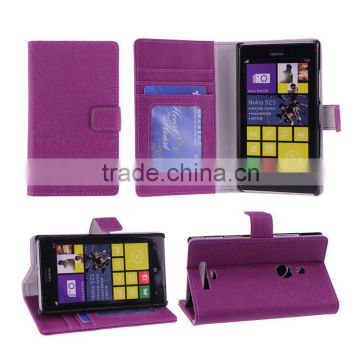 For Nokia Lumia 925 Flip Leather Hard Cover Case Skin With Cards Holder