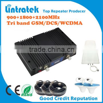 China manufacturer TOP 10 tri band 900/1800/2100 mhz 2g 3g 4g tri band signal repeater
