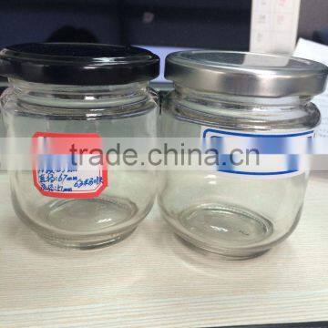 195ml clear round bottom cosmetic packaging glass cream jars for pickled food