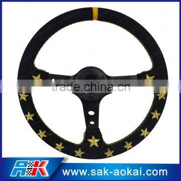 custom 14 inches suede racing car steering wheel for sale