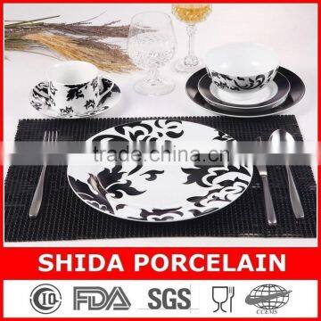 black design 30pcs round dinner set