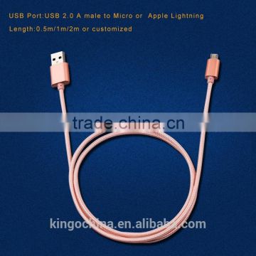 wholesale product pink braited rope round USB data cable