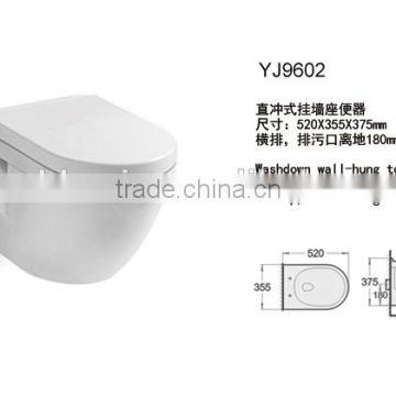 YJ9602 Ceramic Bathroom Save Spaces Wall hung toilet/WC/ Water Closet