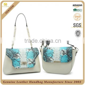 European style hand bag famous lady handbag snake texture leather bags woman carteras 2016