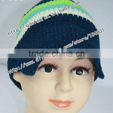 wholesale knitting patterns children free crochet cotton baby boy hats handmand knitting caps for kids flat cap hat