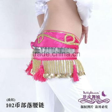 SWEGAL 2013 Hot selling pink fashion sexy belly dance modern hip scarf belt costume use