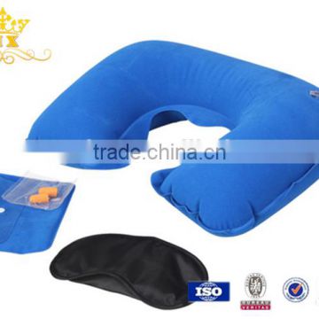 Air line personalized design blue sleeping travel set