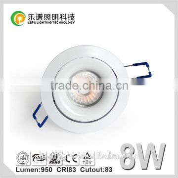 High CRI 99 IP44 CCT Adjustable 2000-2800k downlight with whiht and sliver housing