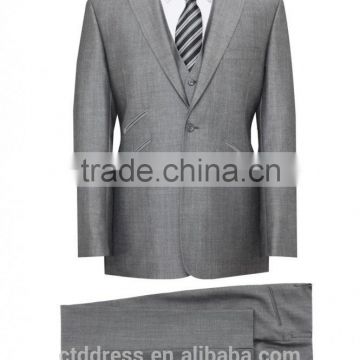 2014 Top Quality 100% wool Elegant Grey Evening Suit