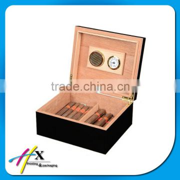 high-end cigar humidor with hygrometer and humidifier