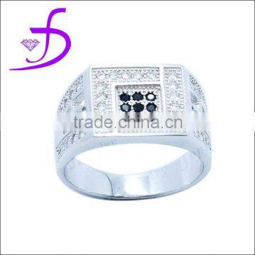 925 Sterling Silver hot sale Micro Pave Setting Wholesale silver men rings