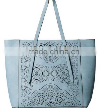 T-Shirt & Jeans Perf Reversible Tote Bag PU Leather Tote Hobo Shopper Large shopping Bag