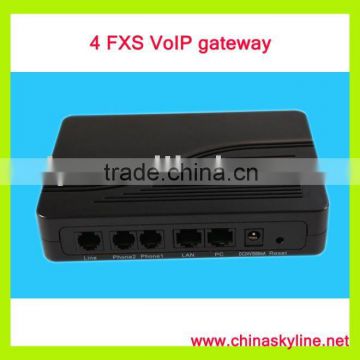4 FXS VoIP gateway,support H323,SIP,VLAN and QoS