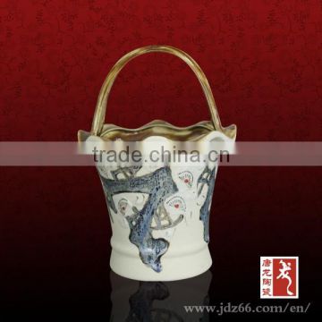 Fine porcelain home decor storage basket from Jingdezhen