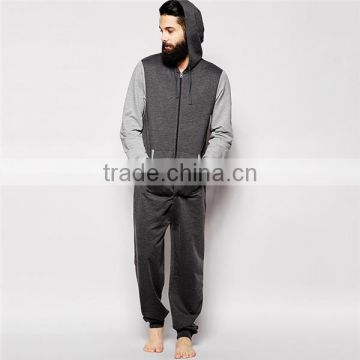 Cheap Wholesale Loungewear Adult Onesie With Contrast Sleeves