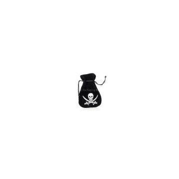 black skull-designed Drawstring Bag