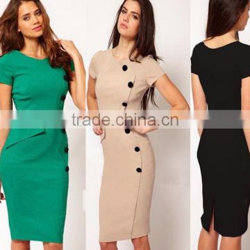 2017 New arrive XINYUAN Wholesale Fashion OL Women Ladies Office Dress Clothes Knee-length Bodycon Slim Pencil Party Dress
