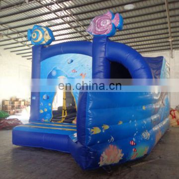 hot sale commercial sea world inflatable combo with curve slide