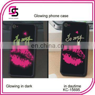 Glowing hot lip phone cover skull phone cell